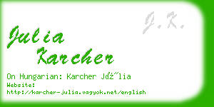 julia karcher business card